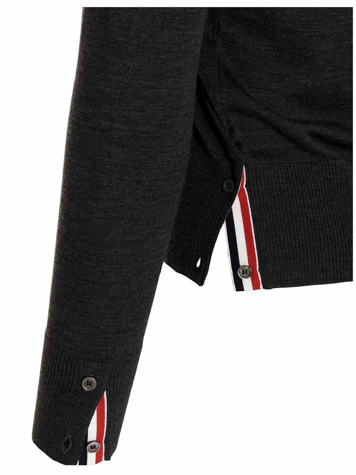 Thom Browne Merino Wool Cardigan Sweaters and Cardigans - Gray | 88fece00f86d4e0ae33159825fe21d5ef904a005