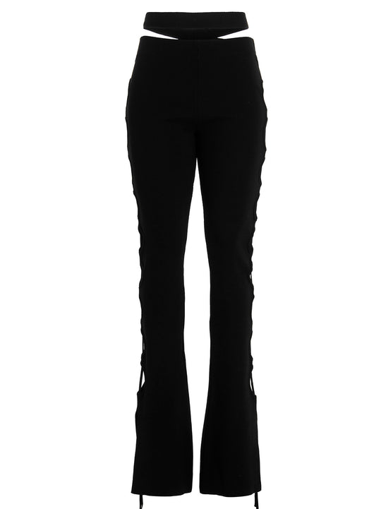 Cut Out With Lacing Pants Black