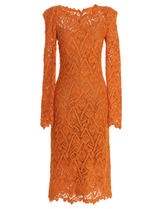 Macramé Lace Dress Dresses Orange