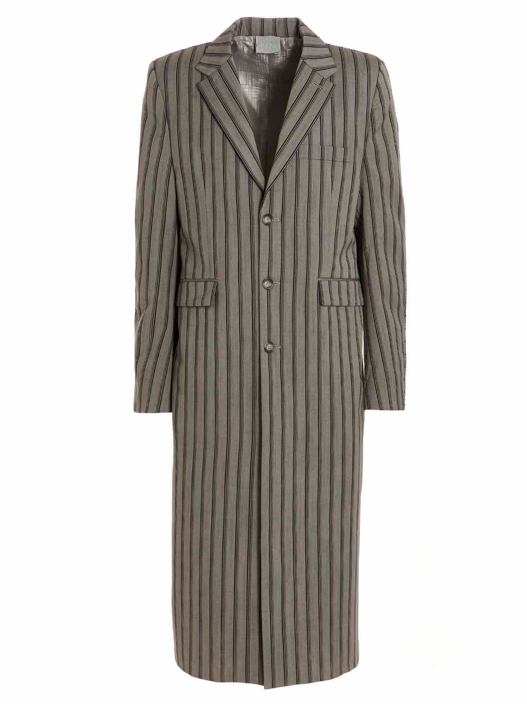 Vtmnts Striped Long Coat Coats and Trench Coats - Gray | 3ab84ea977a02a94074168fa2154cc7aa6361807