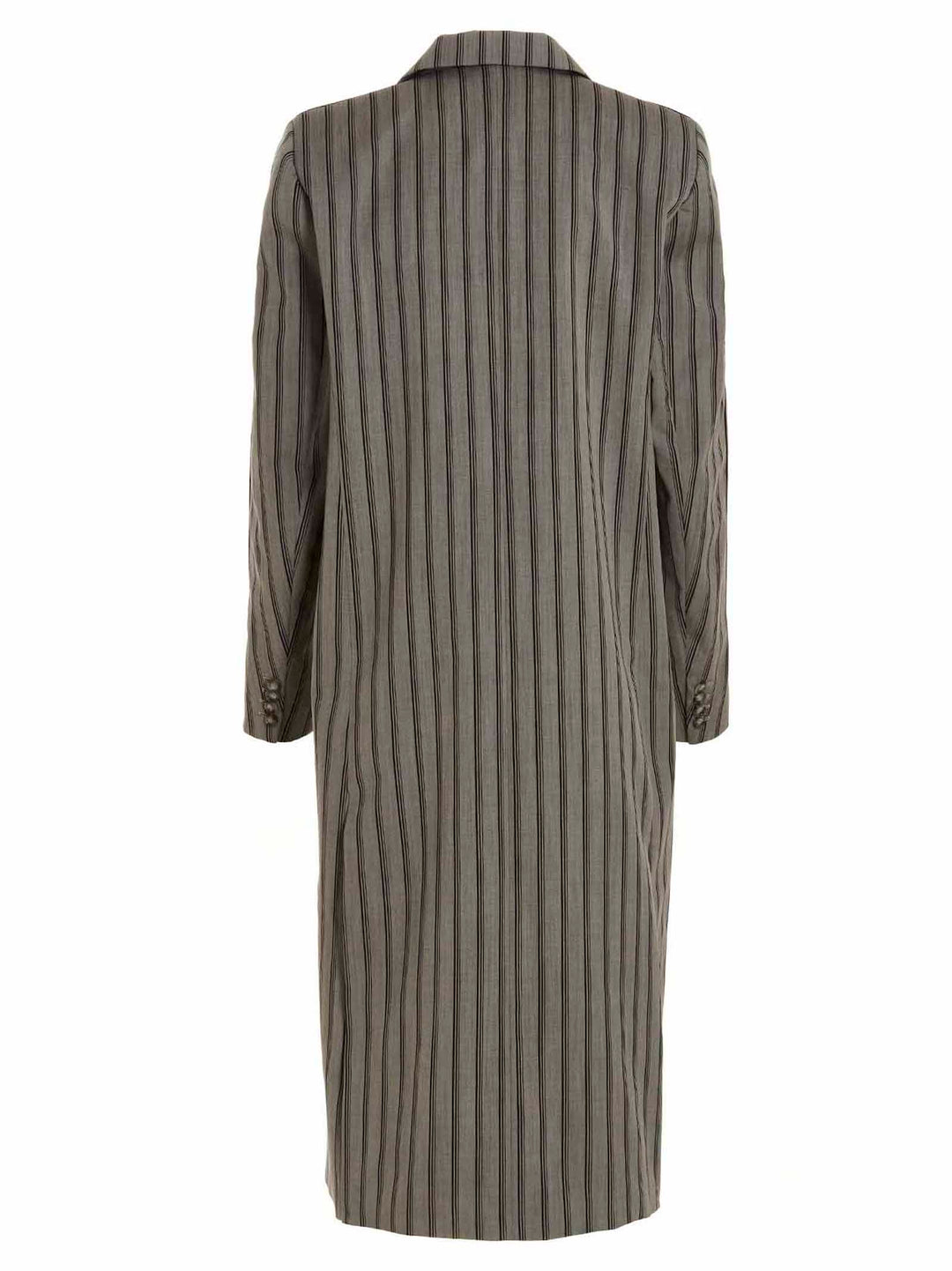 Vtmnts Striped Long Coat Coats and Trench Coats - Gray | f549ef873522b08955bed1cd8f80f43e218a8431