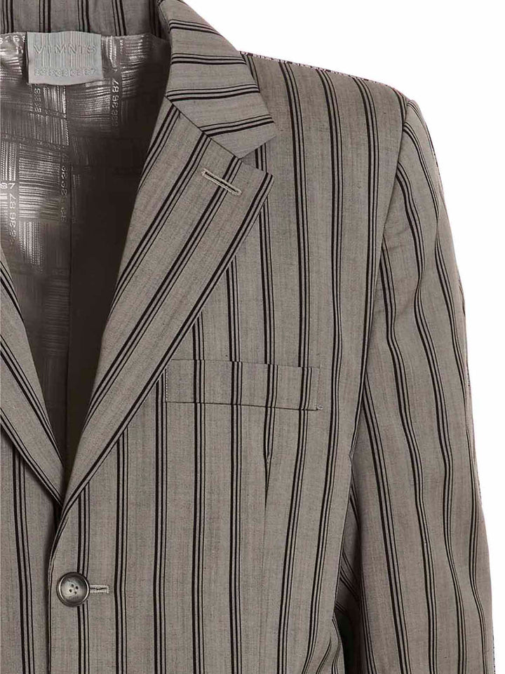 Vtmnts Striped Long Coat Coats and Trench Coats - Gray | fdc6a00fbf576d667696af007ef44ed19fe5b526