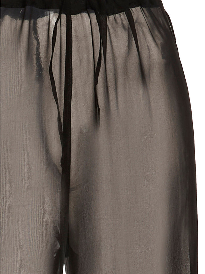 OséRee Feather Silk Pants - Black | d014608f8f3f195432678f296a229c7f1ee71cd0