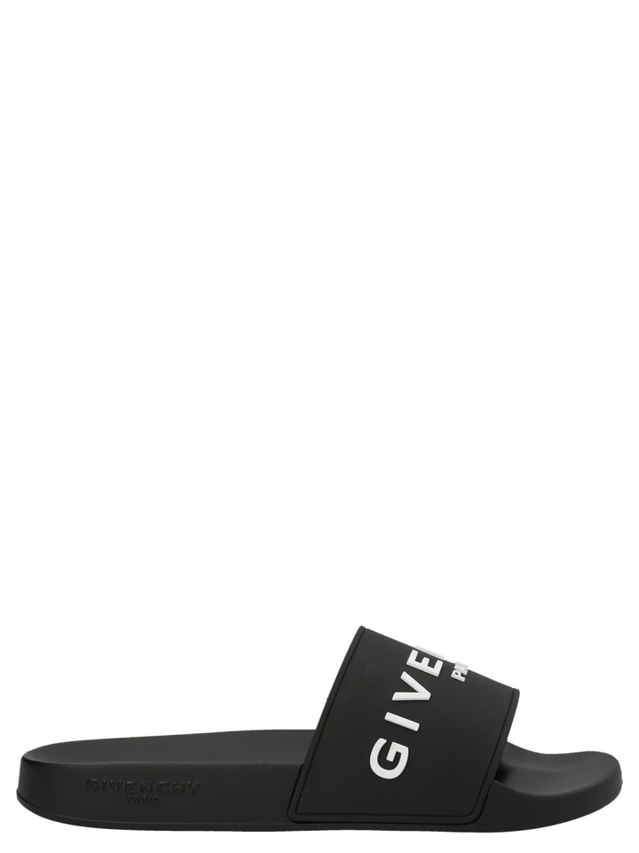 Givenchy Logo Slides Sandals - White/Black | 068cb0dc6a0320c1cb2b0018d87b9b44d10d617f