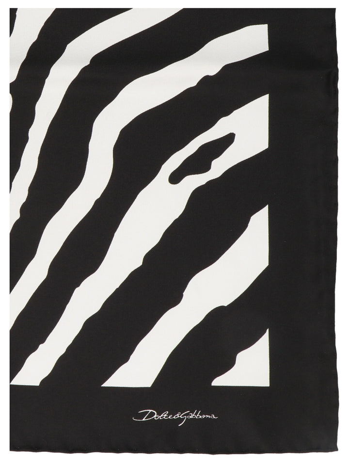 Dolce & Gabbana Animalier Scarves and Foulards - White/Black | 061b0a6849c147970e830bf7f4f3fbf75e2c64e5