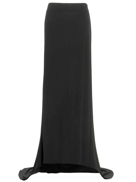 Asymmetrical Long Skirt Skirts Black