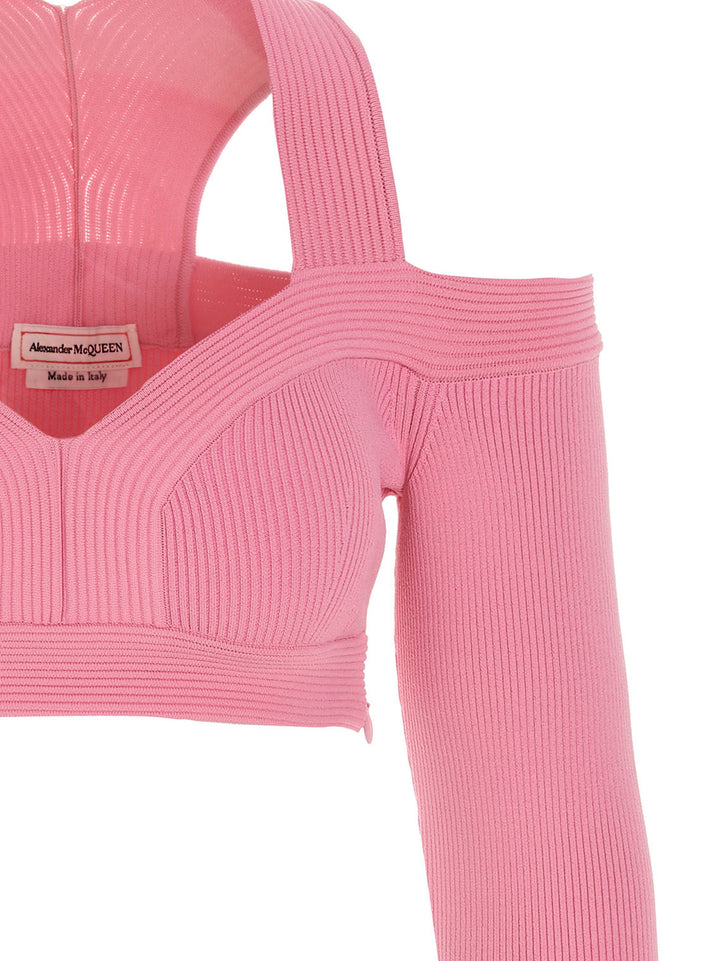 Mcqueen Off-Shoulder Cropped Top Tops - Pink | 1d39c675840a3500f9945830b477cc8e3c86aa16