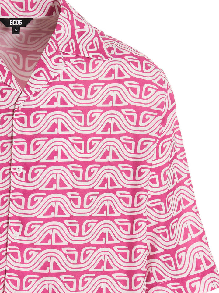 Gcds Waved Logo Shirt and Blouse - Fuchsia | a216160aee313c83eb619683316c260edcae2a65