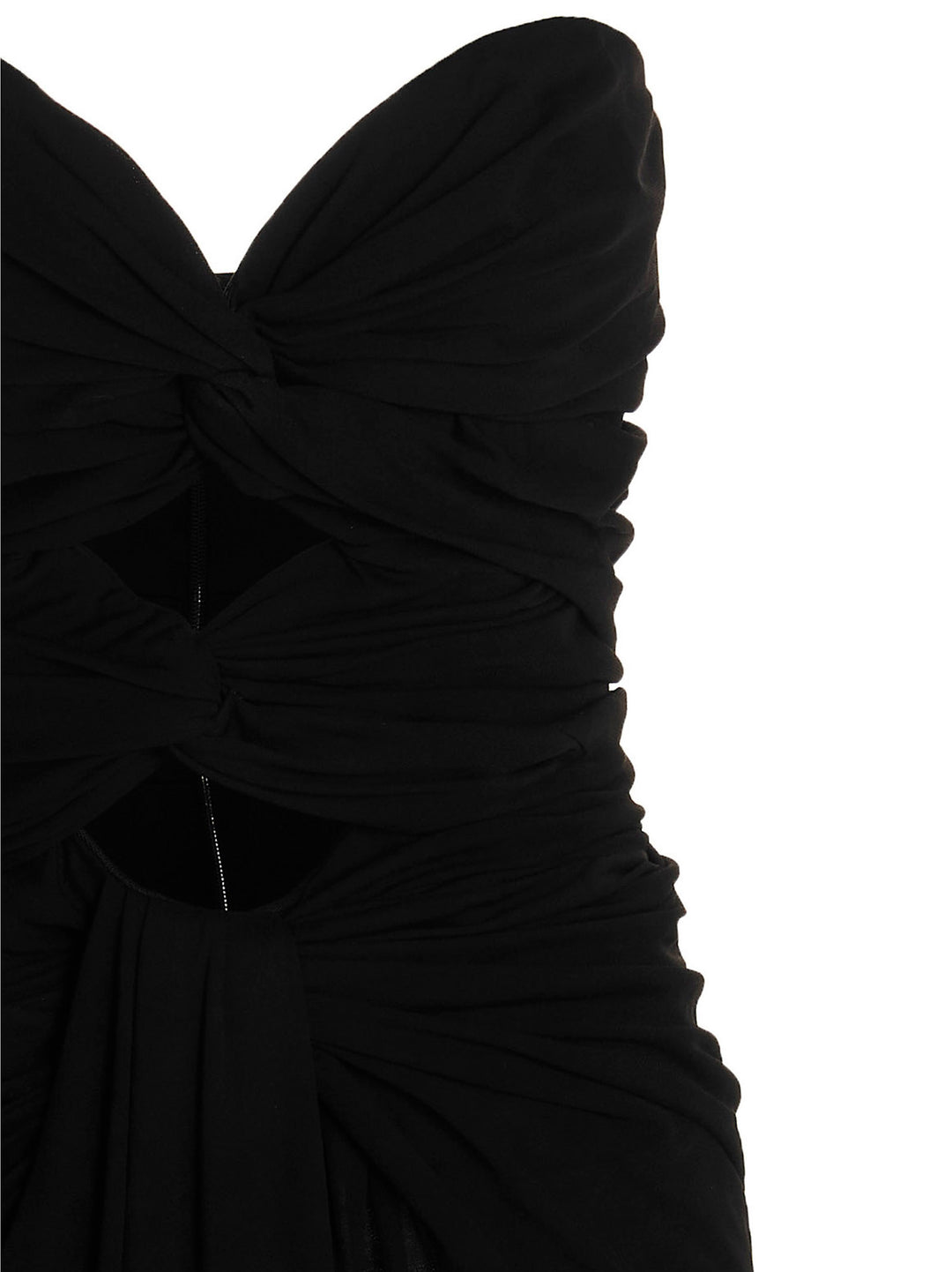 Saint Laurent Draped Cut Out Dress Dresses - Black | fb59c627e8095bce92b7ae89dd05ee7d23bbdb61