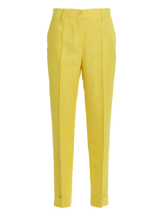 Linen Blend Pants Yellow