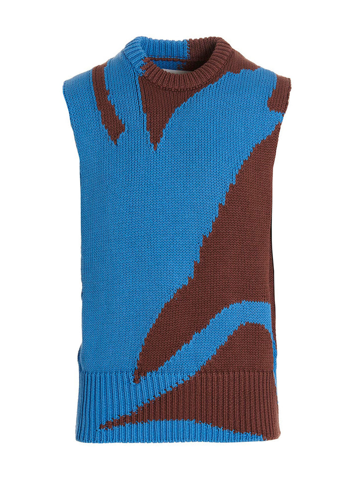 Jil Sander Colorblock Vest Gilet - Multicolor | d49d189eef1f20094286fdcbe9105b86c30a5202