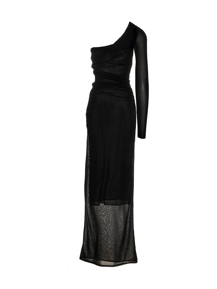 Saint Laurent Draped Long Dress Dresses - Black | 9fb3667d13d18549edfada278fb6a57cc0b24bf9