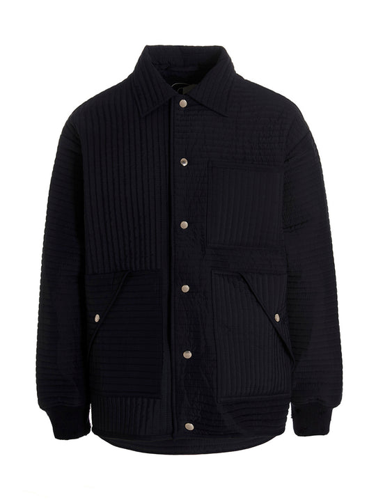 Chore Quilted Stripes Casual Jackets And Parka Blue