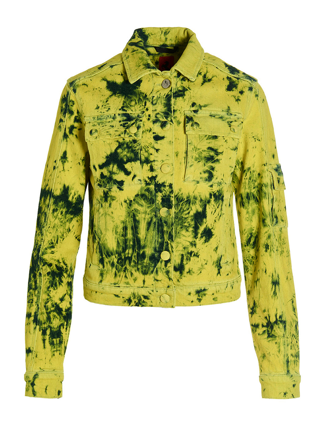 Ferrari Tie-Dye Denim Jacket Puffer Jackets - Yellow | 49b7410777d44be118fb12ff112a37c488fd508c