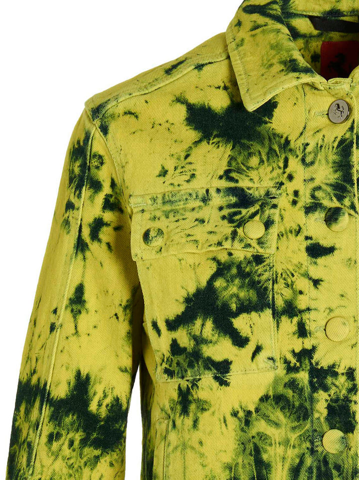 Ferrari Tie-Dye Denim Jacket Puffer Jackets - Yellow | 9aa0cbf4628dad8fa7b7c9852630920c066ac1d7