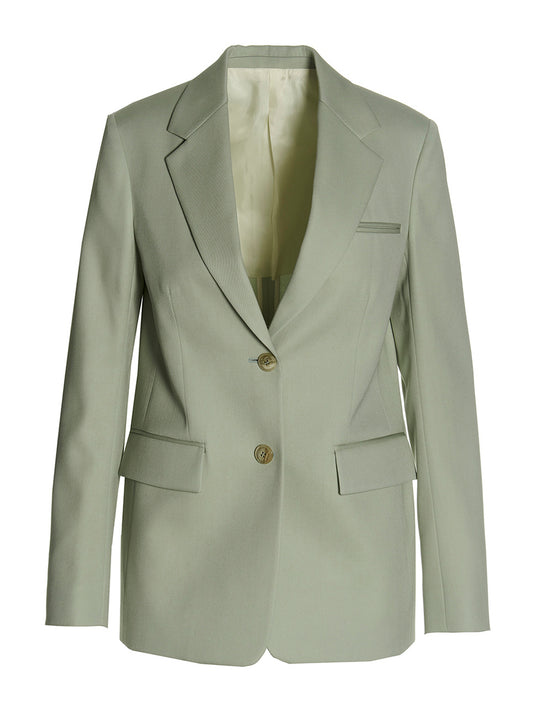 Wool Single Breast Blazer Jacket Blazers Green