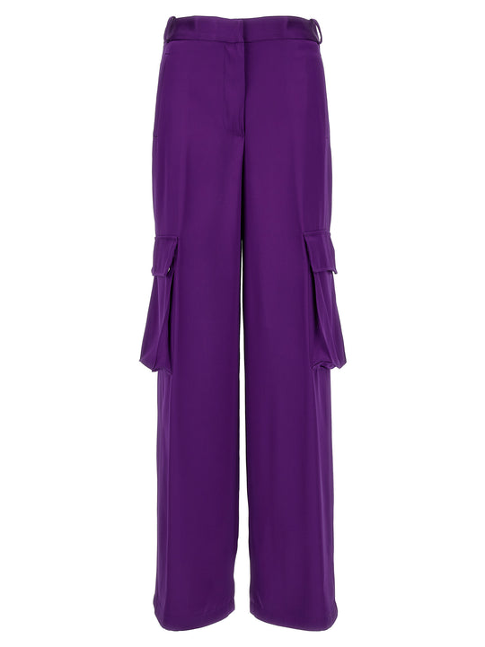 Satin Cargo Pants Purple
