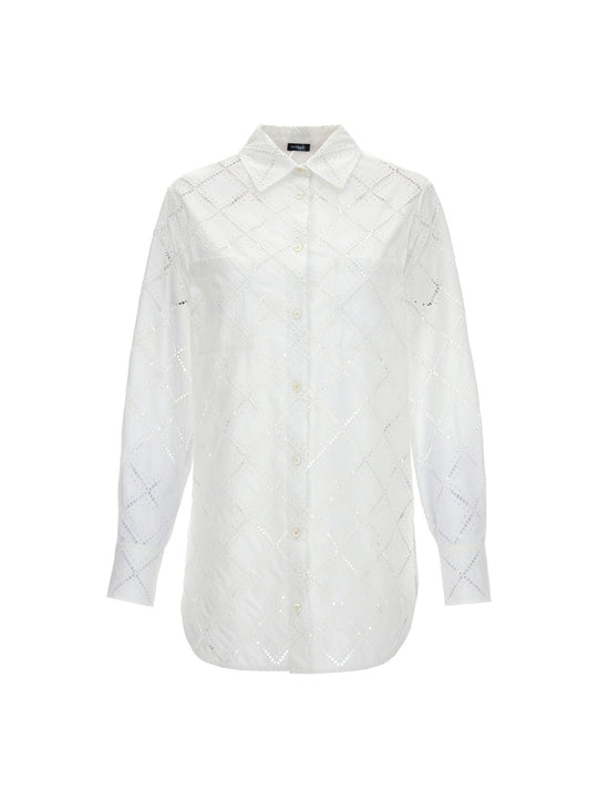 Camicia Cotone Traforato Shirt And Blouse White