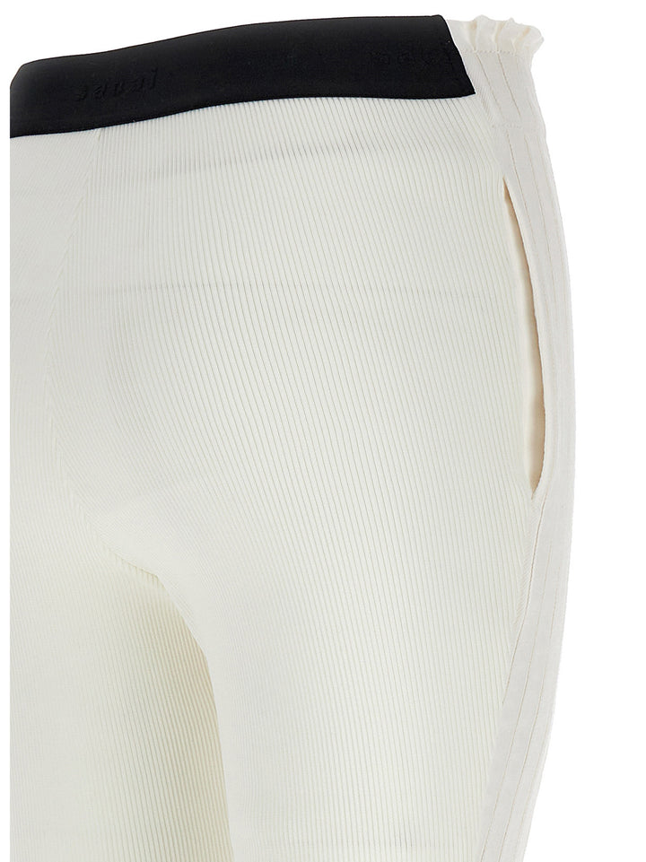 Sacai Ribbed Pleated Pants - White | 5535c86ef850bec0d6f5c10cfb18db1941a891fd