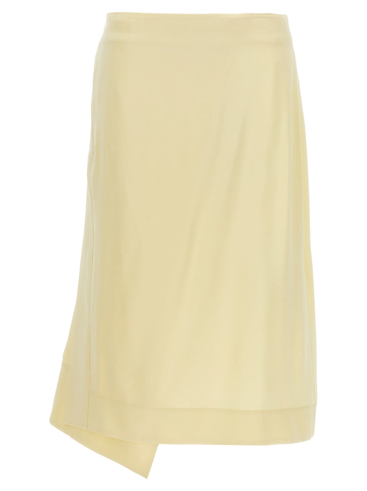 Jil Sander Satin Skirt With Side Slit Skirts - Yellow | 2216b2d466dffc62822749325ecc6ed0d4ddf9e9