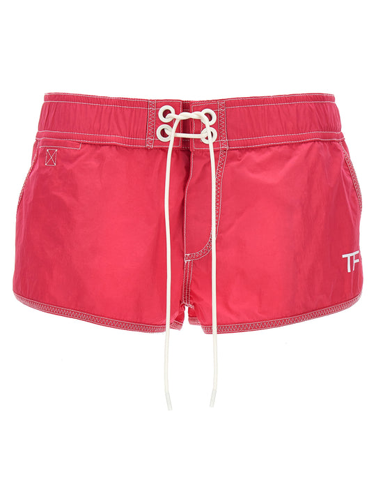 Logo Nylon Shorts Bermuda And Short Fuchsia