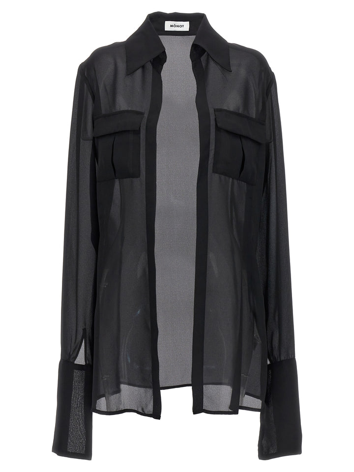 Monot Georgette Shirt and Blouse - Black | 9c7cd0d799e6e711811d84b74a64912e3f912cc0