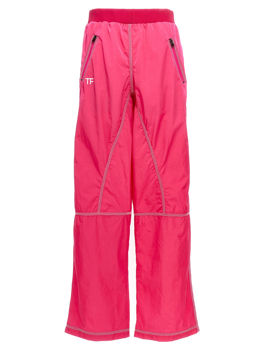 Logo Nylon Pants Fuchsia
