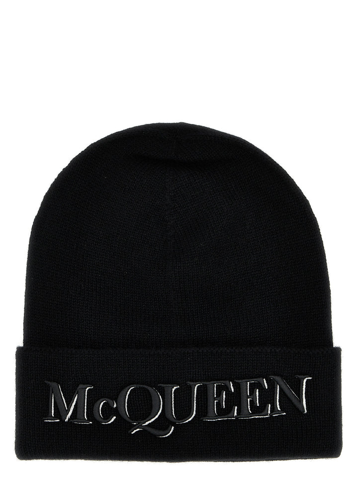 Mcqueen Logo Embroidered Beanie Hats - Black | d0776a5a951ed94da1dab2a82c3155415b340de8