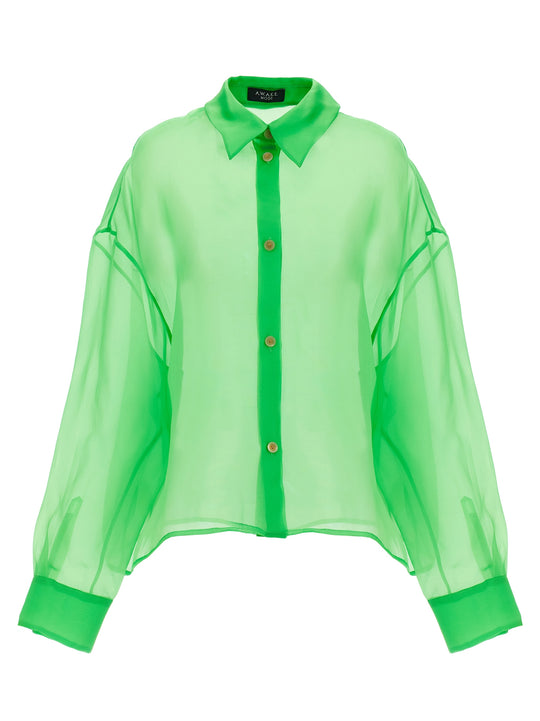 Organdy 80s Shirt Shirt And Blouse Green