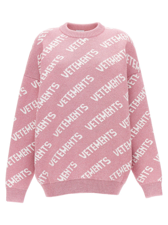 Lurex Monogram Sweater Sweaters And Cardigans Pink