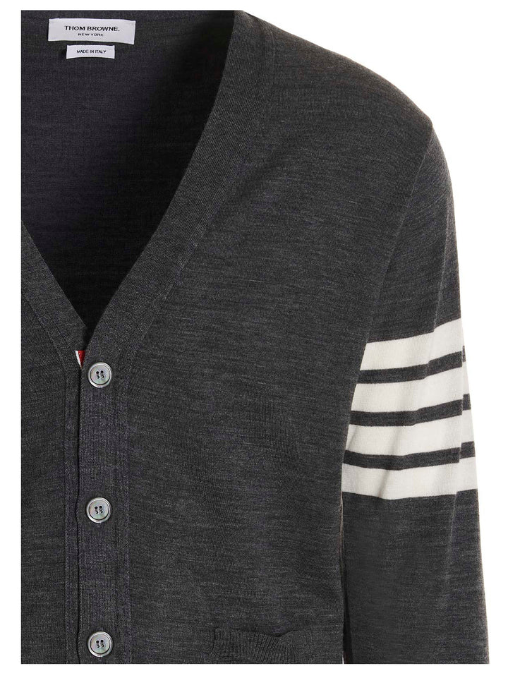 Thom Browne Merino Wool Cardigan Sweaters and Cardigans - Gray | 920f13edf54a46000042740d30cd8968fea17ebf