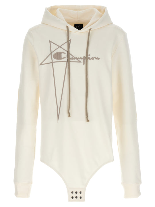 Champion X Rick Owens Hooded Bodysuit Intimo White