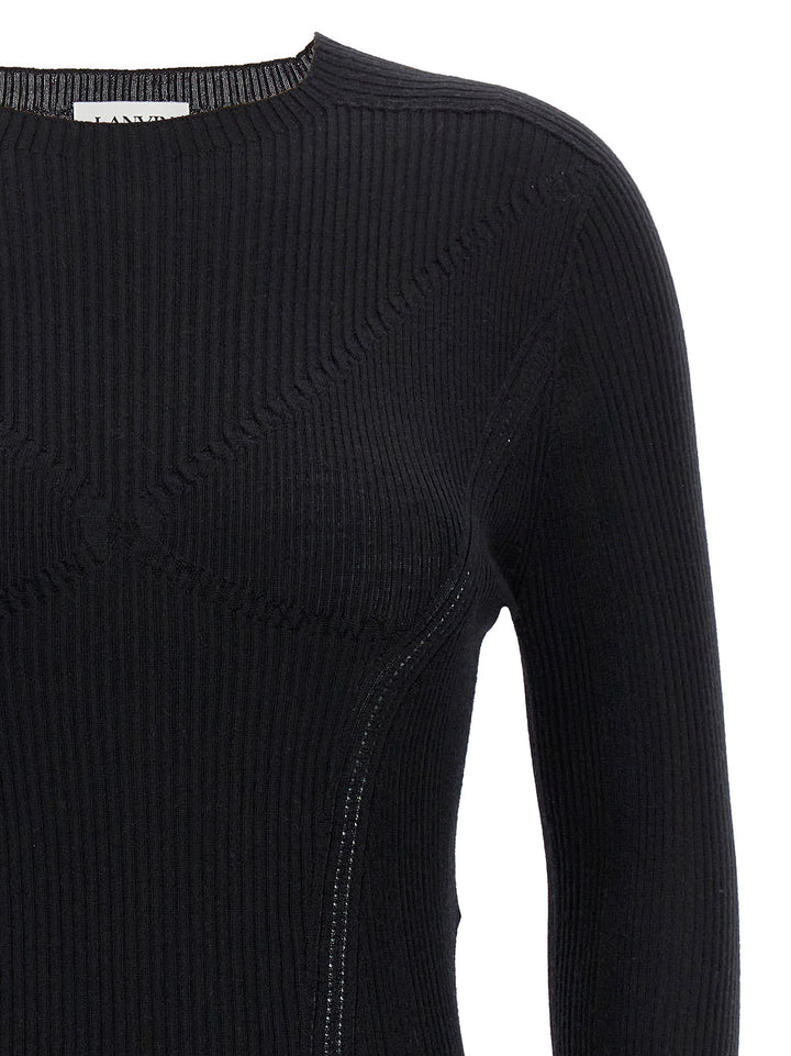 Lanvin Ribbed Sweater Sweaters and Cardigans - Black | 4a11a8e1447f0a778db162b0c49d41e7cf0c3ede