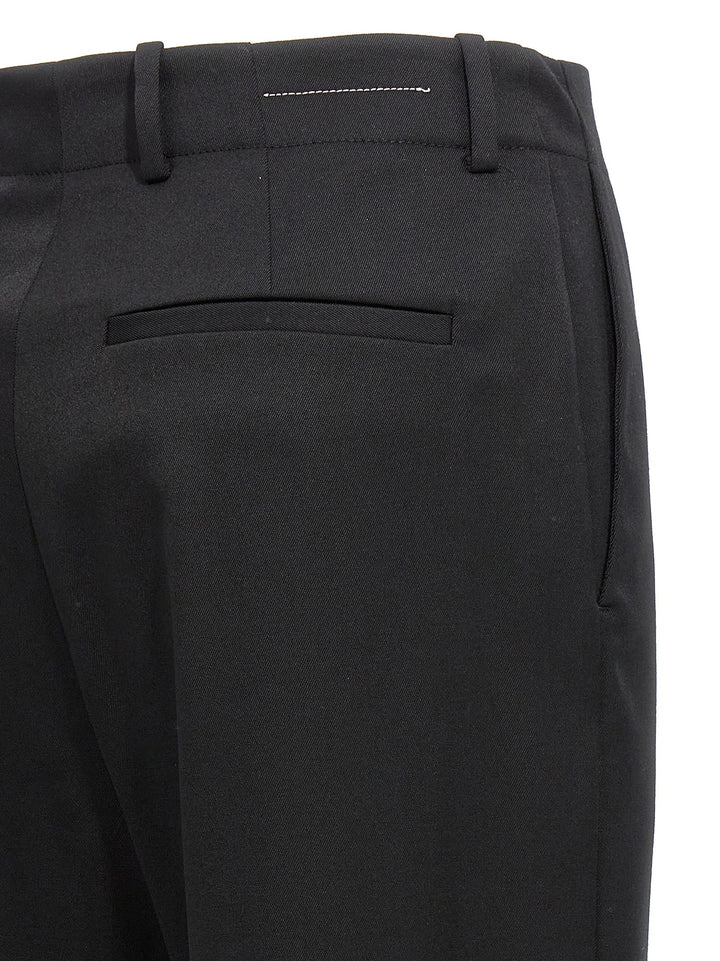 Mm6 Maison Margiela Stitching Flared Pants - Black | be0b9fa0ed80735482aa1d324ca20463382218d5