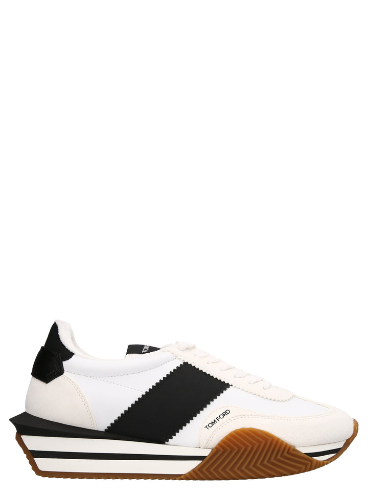 Tom Ford Logo Leather Sneakers - Multicolor | 2e4f8bd84097275ed35f5c1962de4b5ef3debb6b