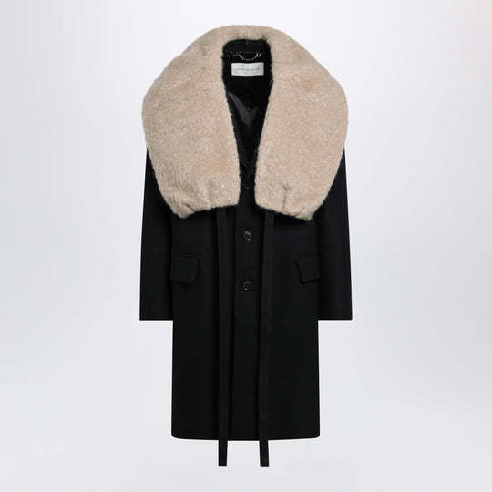 Black Coat With Removable Neckline