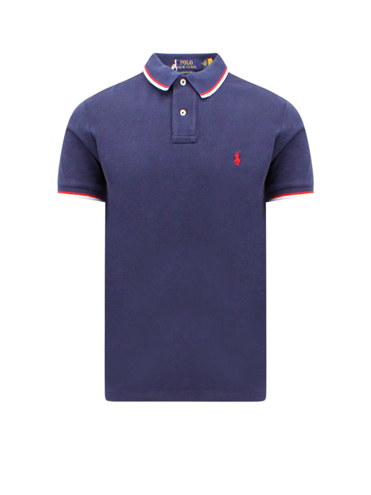 Cotton Polo Shirt With Contrasting Profiles