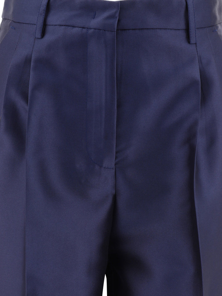 Pleated Trousers Blue