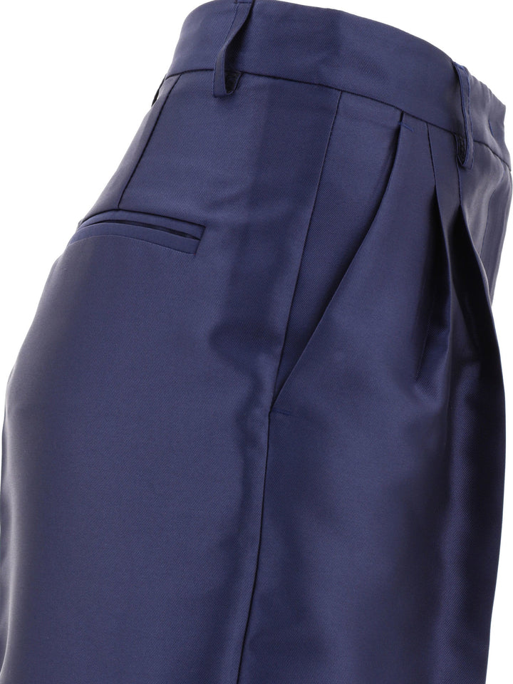 Pleated Trousers Blue