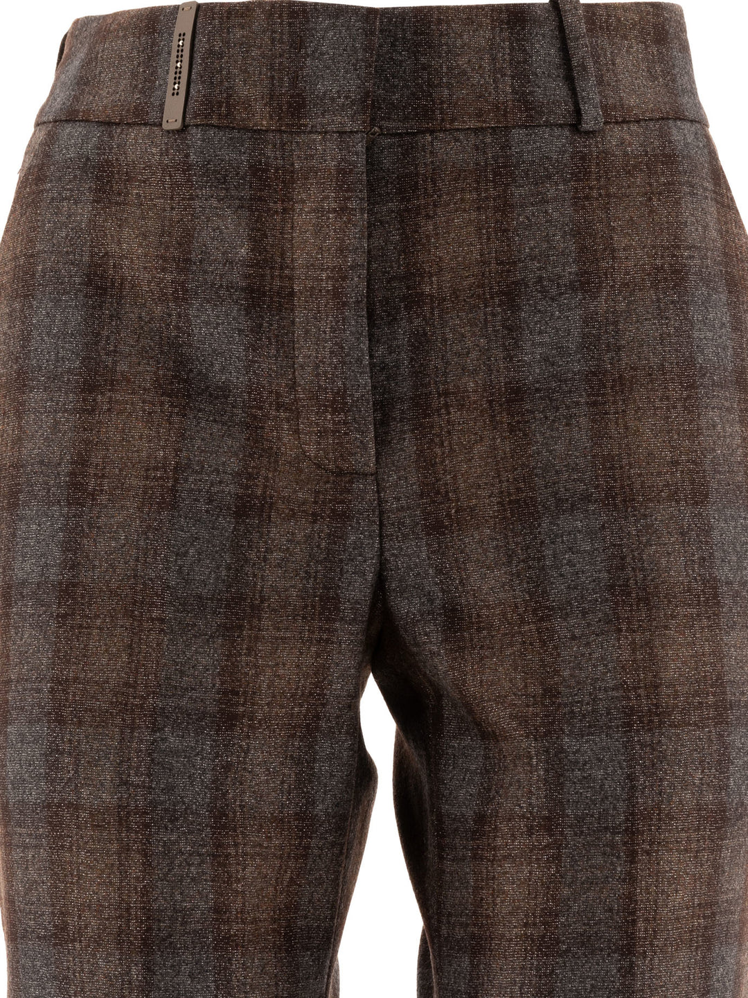 Peserico Check Wool Trousers - Brown | a5fcaa8f2387c81544ef8deb68750233a9719b1c