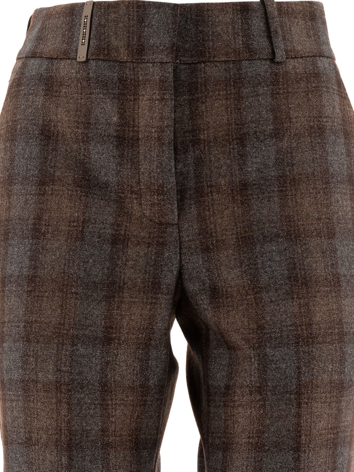 Peserico Check Wool Trousers - Brown | a5fcaa8f2387c81544ef8deb68750233a9719b1c