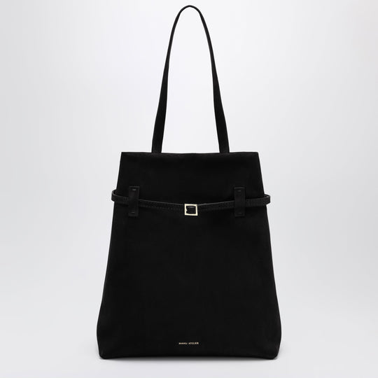 Tote Du Jour Bag In Black Suede