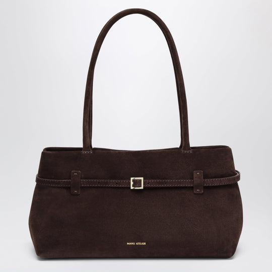Le Cambon East West Bag In Dark Brown Suede