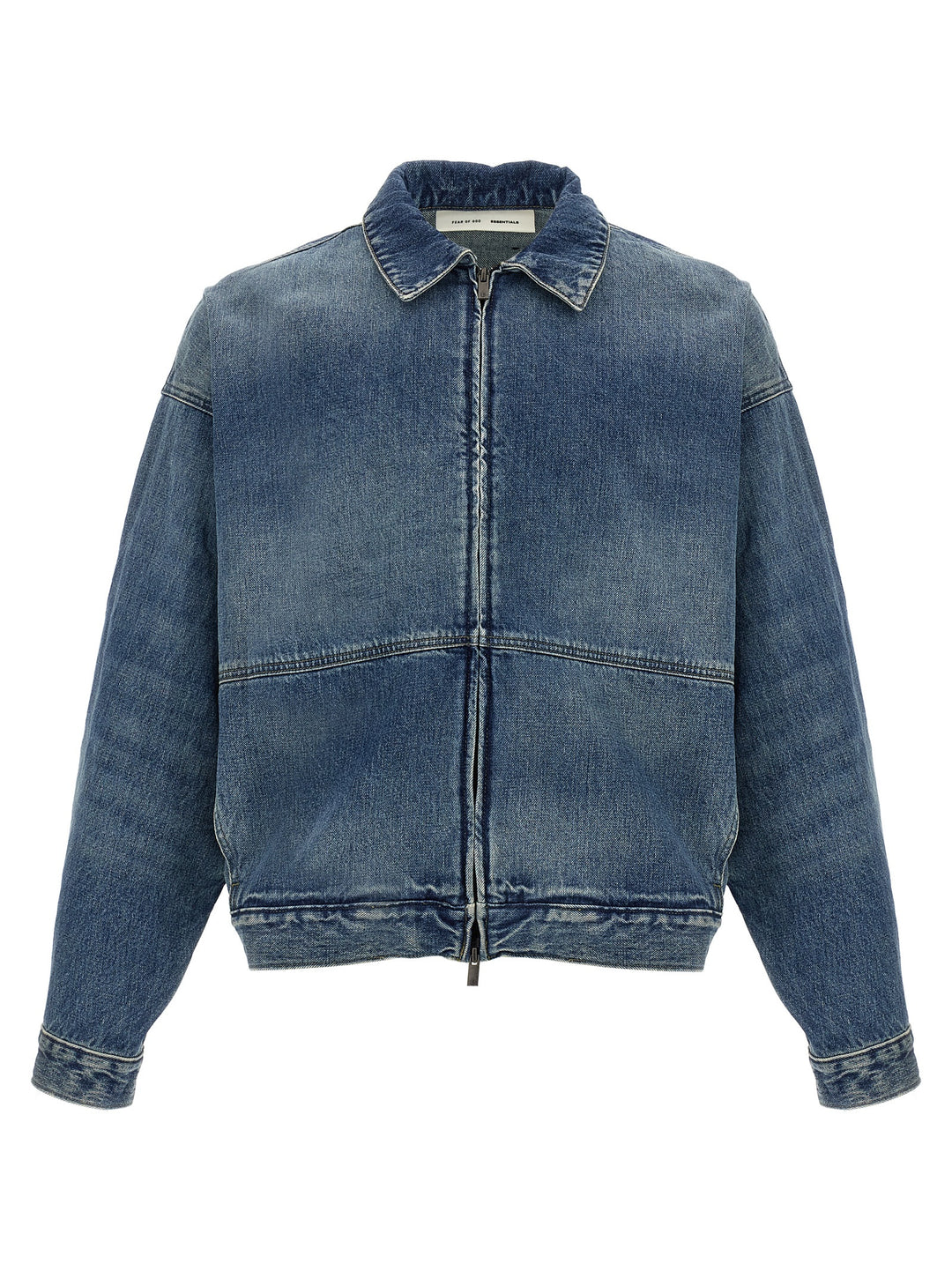 Fear Of God Essential Denim Trucker Puffer Jackets - Blue | 00cfdf0307ec25ced0a7f2a0209c53ecbbd0dffe