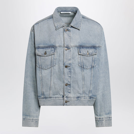 Light Blue Vintage-Effect Denim Jacket