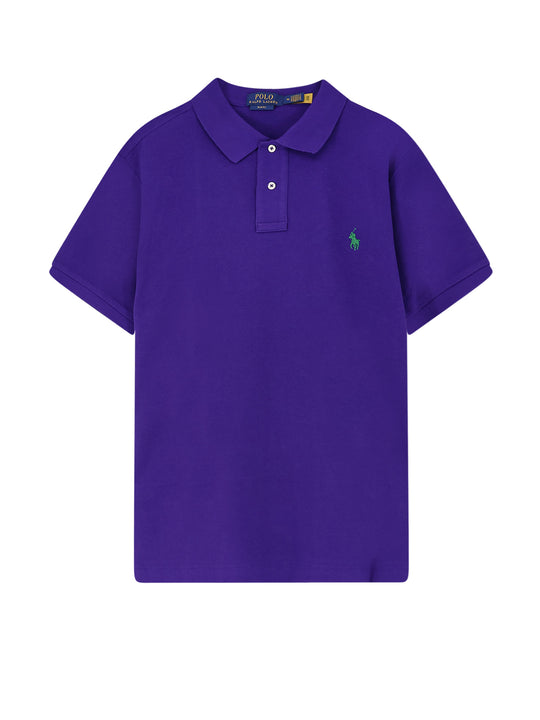 Cotton Polo Shirt With Frontal Embroidered Logo
