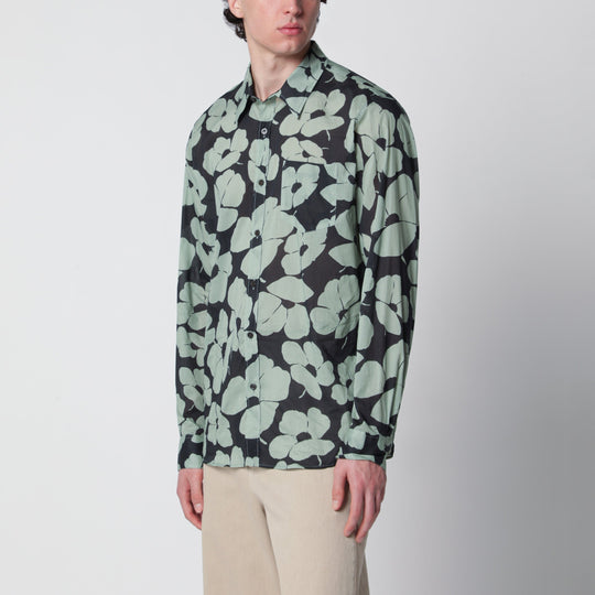 Shirt With Floral Print Pistachio Color