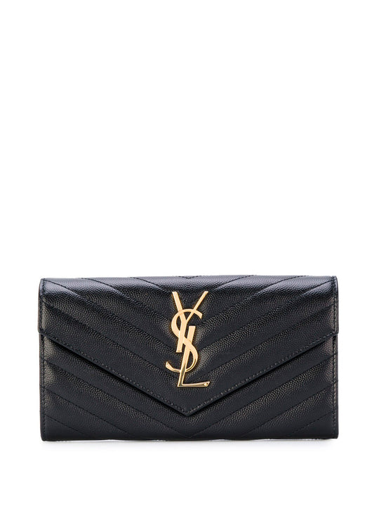 Cassandre MatelassÉ Large Flap Wallet In Grain De Poudre Leather