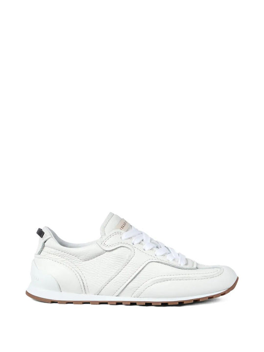 Grained Soft Leather Runners With Shiny Loops