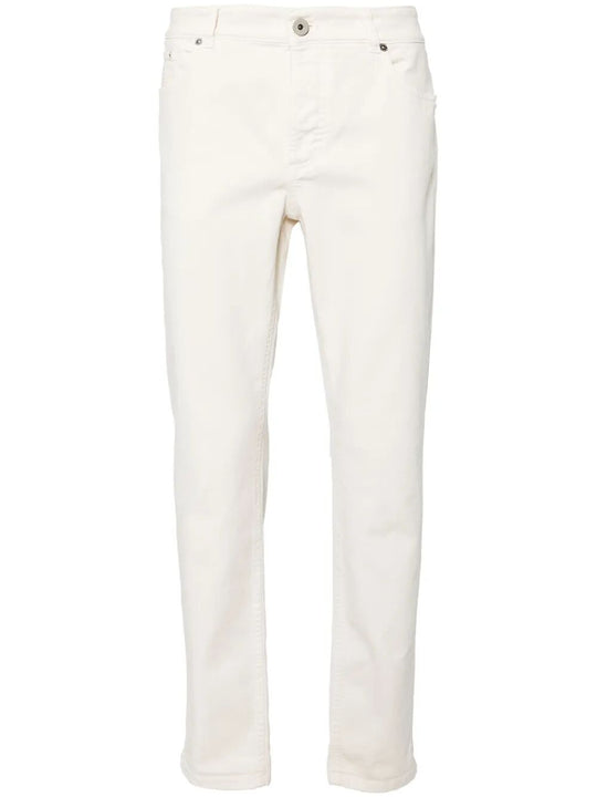 Garment-Dyed Comfort Lightweight Denim Five-Pocket Trousers